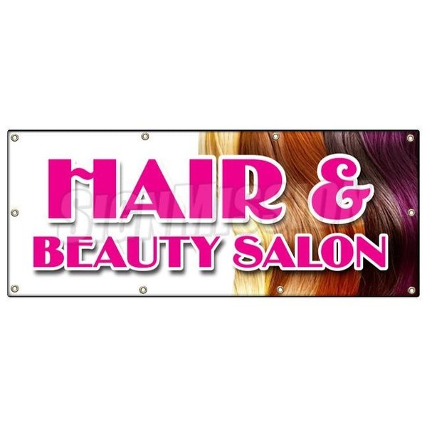 Signmission HAIR & BEAUTY SALON BANNER SIGN manicure hairdresser stylist walk-in B-96 Hair & Beauty Salon